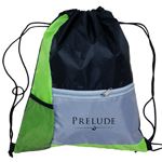 Lightweight Front Zip Pocket Drawstring Bag
