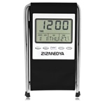 Leather Desk Clock Pen Holder 