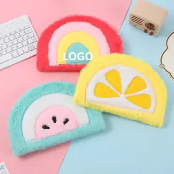 New Creative Decorative Fan Plush Pen Cartoon Student Learning Notepad