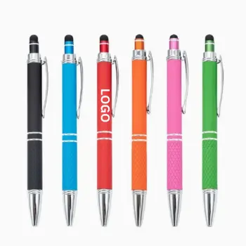 Multi-Color Metal Click Pen with Stylus