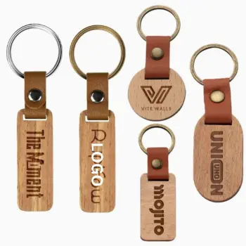 Custom Personalized Engrave Logo Wooden Keyring