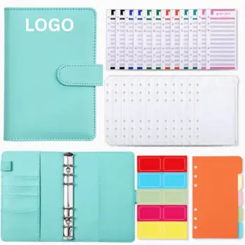 Leather Money Binder Organizer with Cash Envelopes