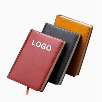 School Leather Planner Glue Bound Notepad Hard cord Notebook