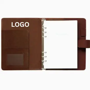 Lined Agenda Ring Binder Organizer Journal Leather Loose Leaf Notebook