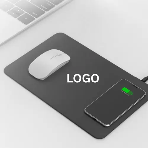 Wireless Charger Mouse Pad PU Leather Logo